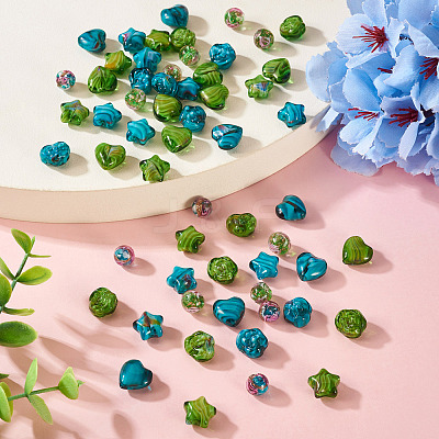 80Pcs 8 Styles Millefiori Glass Beads Strands GLAA-TA0003-43A-1