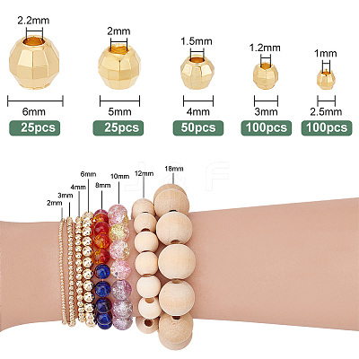 300Pcs 5 Style Brass Beads KK-PH0005-64-1