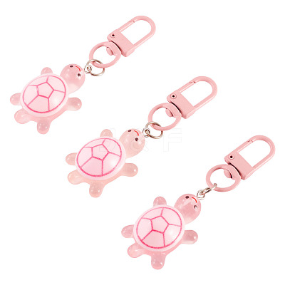 3Pcs Resin Tortoise Pendant Decorations HJEW-TA0001-39J-1