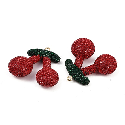 Alloy Clay Rhinestone Pendants RB-P038-05B-G-1
