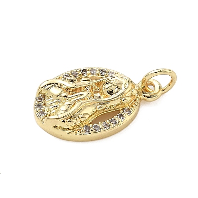 Brass Micro Pave Cubic Zirconia Pendants KK-K368-02A-G-1