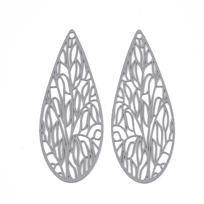 430 Stainless Steel Filigree Pendants X-STAS-S108-11A-1