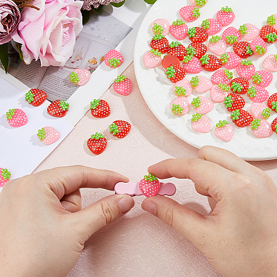 60Pcs 3 Colors Transparent Resin Cabochons RESI-HS0001-05-1