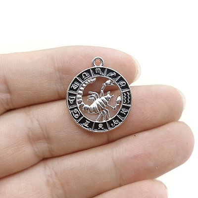 Constellation Themes Alloy Rhinestone Pendants PW-WG6B97D-08-1