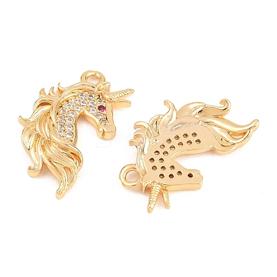 Brass Micro Pave Cubic Zirconia Pendants KK-A298-04G-1