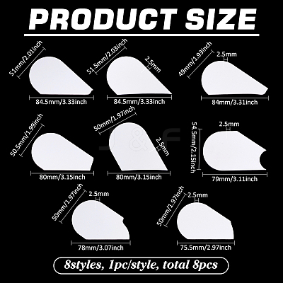 8Pcs 8 Styles Acrylic Clay Wedging Board DIY-FG0008-21-1