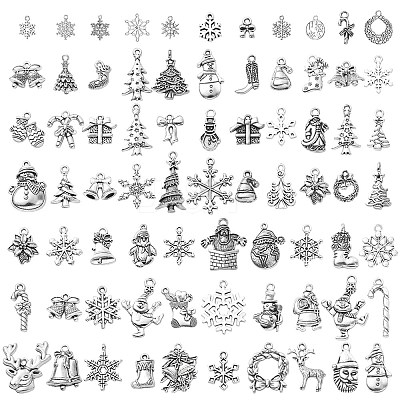 74Pcs 73 Style Tibetan Style Alloy Pendants FIND-YW0003-37-1
