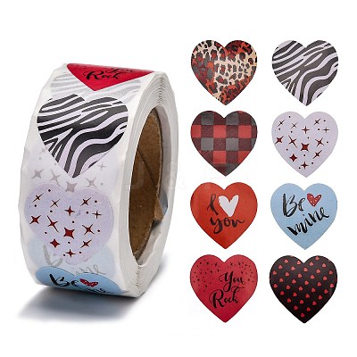 Heart Shaped Stickers Roll DIY-K027-A14-1