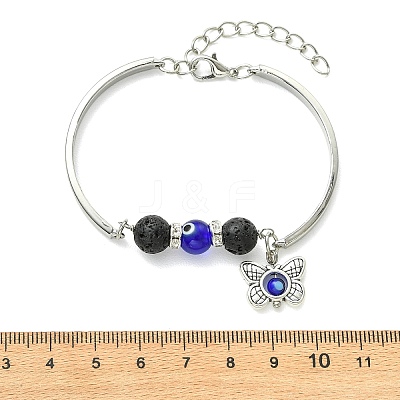 Zinc Alloy Charm Bangles for Women BJEW-JB14384-1