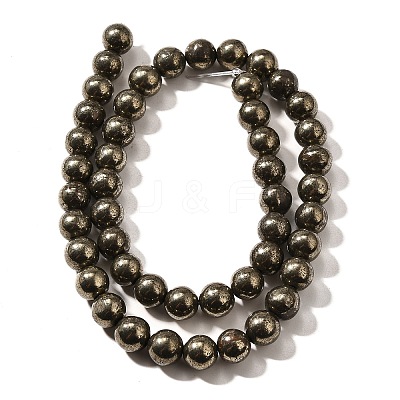 Natural Pyrite Beads Strands G-H059-A01-02-1