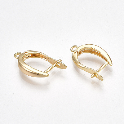 Brass Hoop Earring Findings with Latch Back Closure LS-X-KK-S350-072G-1