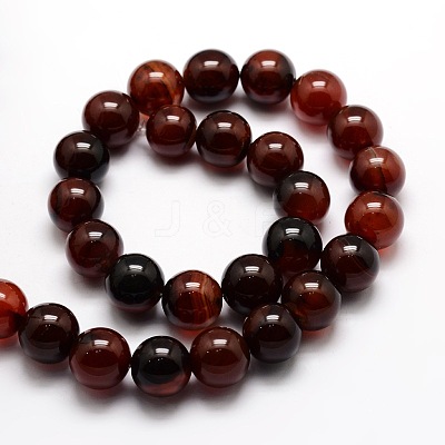 Dyed Natural Agate Round Beads Strands G-E321B-10mm-02-1