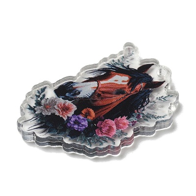 Wsetern Cowboy Theme Printed Acrylic Pendants OACR-H043-01A-1