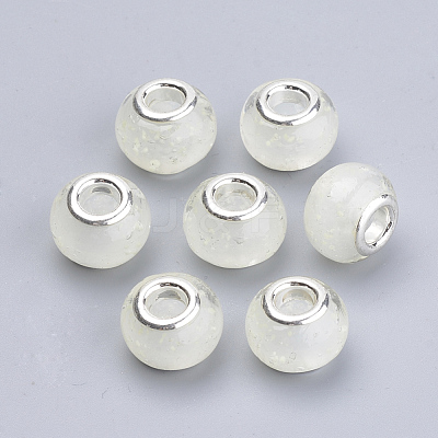 Handmade Luminous Lampwork European Beads LAMP-Q029-35L-1