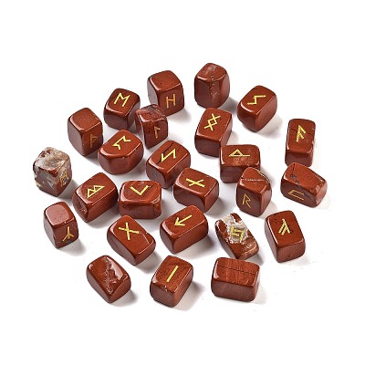 Rectangle Natural Red Jasper Rune Stones G-Z059-01M-1