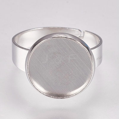 Tarnish Resistant 304 Stainless Steel Pad Ring Settings X-STAS-G173-19P-12mm-1