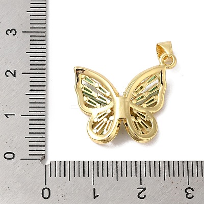 Rack Plating Brass & Cubic Zirconia Pendants KK-L216-014G-02-1