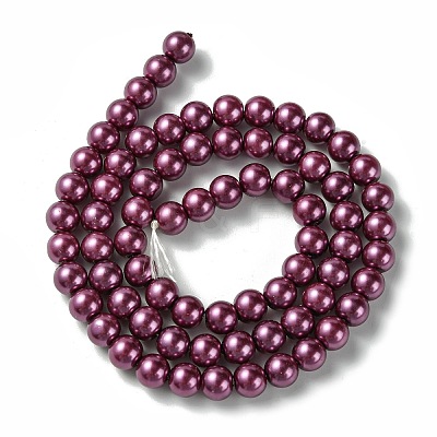 Eco-Friendly Dyed Glass Pearl Round Beads Strands HY-A002-6mm-RB029-1