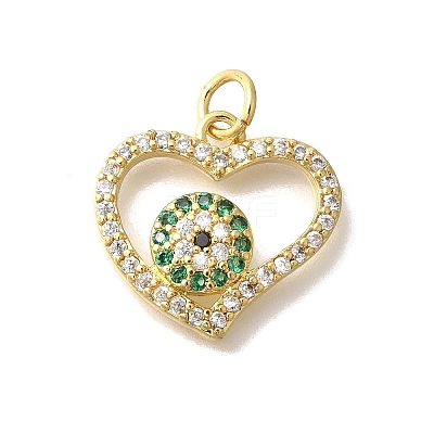 Brass Micro Pave Clear Cubic Zirconia Pendants KK-M297-24G-1