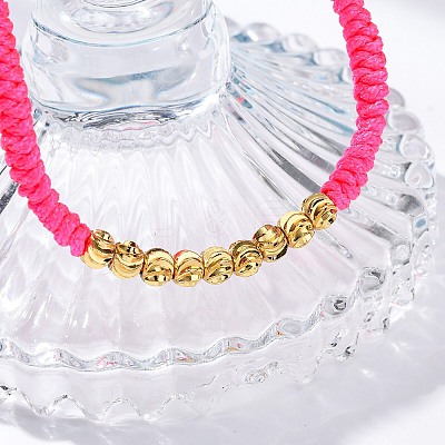 Polyester Cord Braided Bead Bracelets for Women BJEW-L698-01G-09-1