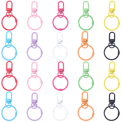20Pcs 10 Colors Spray Painted Zinc Alloy Swivel Clasps FIND-SP0005-53-1