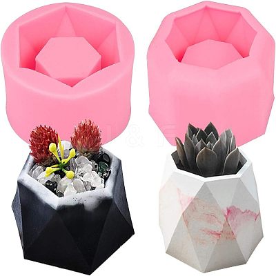 Food Grade DIY Silicone Flowerpot Molds DIY-OC0002-44-1