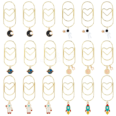 18Pcs 6 Style Iron Bookmark AJEW-FH00052-1