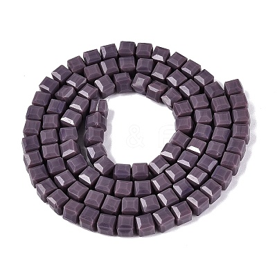 Opaque Glass Beads Strands GLAA-R041-8x8mm-C06-1