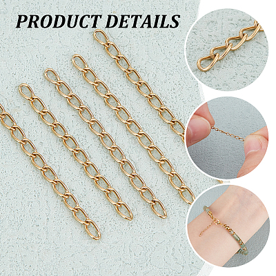 120Pcs 304 Stainless Steel Curb Chains Extender STAS-UN0059-36G-1