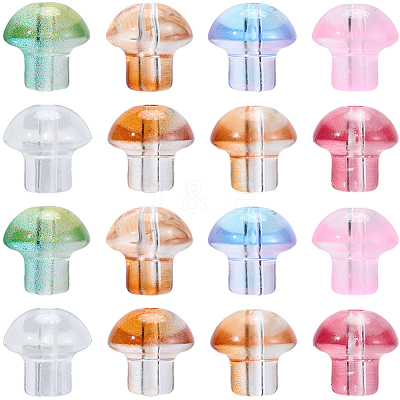 64Pcs 8 Colors Transparent Glass Beads GLAA-PA0001-24-1