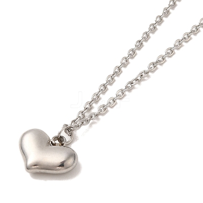 304 Stainless Steel Heart Pendant Necklaces & Bracelets & Stud Earrings Sets for Women SJEW-C004-11P-1