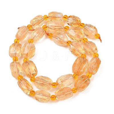 Heated Natural Citrine Beads Strands G-Z147-B01-03-1