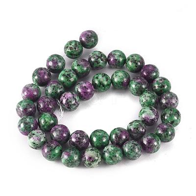 Round Dyed Natural Gemstone Bead Strands G-R345-10mm-15-1