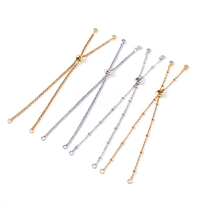 2 Sets 2 Colors 304 Stainless Steel Satellite Chain Bracelet Slider Making MAK-TA0001-22-1