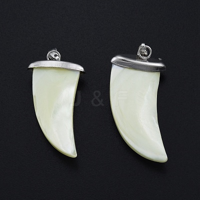 Natural Trochid Shell/Trochus Shell Pendants SSHEL-G024-06P-1