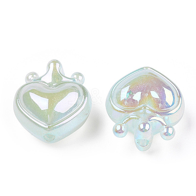 UV Plating Rainbow Iridescent Acrylic Beads OACR-T027-01-A-1