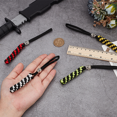 4Pcs 4 Colors Polypropylene Outdoor EDC Braid Pendant for Parachute Cord FIND-FG0003-70-1