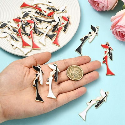 15Pcs 3 Colors Alloy Enamel Big Pendants ENAM-YW0008-92-1
