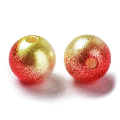 Rainbow ABS Plastic Imitation Pearl Beads OACR-Q174-6mm-15-1