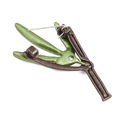 Electroplate Bamboo Shape Alloy Lapel Pins for Backpack Clothes JEWB-B037-01F-1