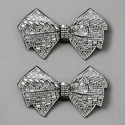 Rhinestone Bowknot Shoe Decoration AJEW-WH0317-90-1