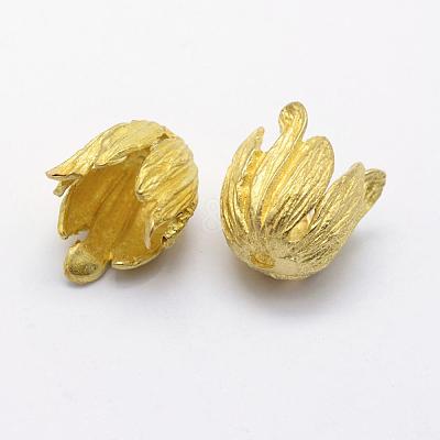 Brass Bead Caps KK-F721-117C-RS-1