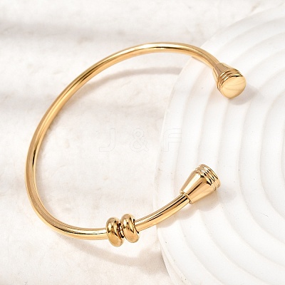 304 Stainless Steel Cuff Bangles for Women BJEW-P394-02G-1