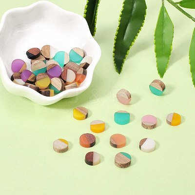 Resin & Wood Cabochons X-RESI-S358-70-1