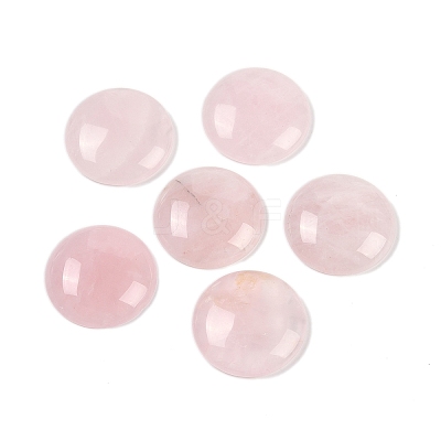 Natural Rose Quartz Cabochons G-H1596-FR-25mm-24-1