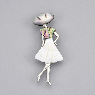 Shell Brooches/Pendants SHEL-S275-42F-1