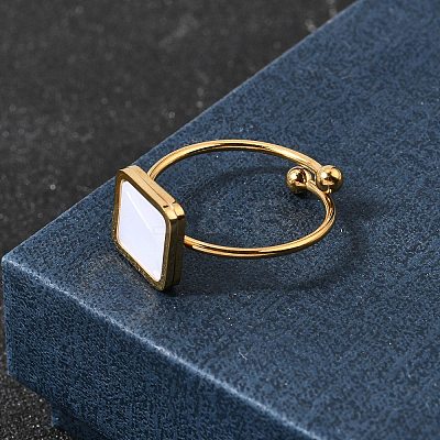 304 Stainless Steel Cuff Open Rings for Women RJEW-B161-01G-02-1