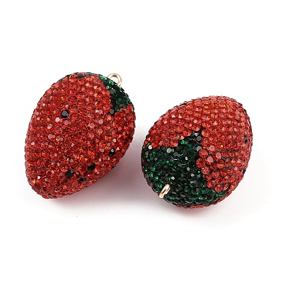 Alloy Clay Rhinestone Pendants RB-P038-05A-G-1