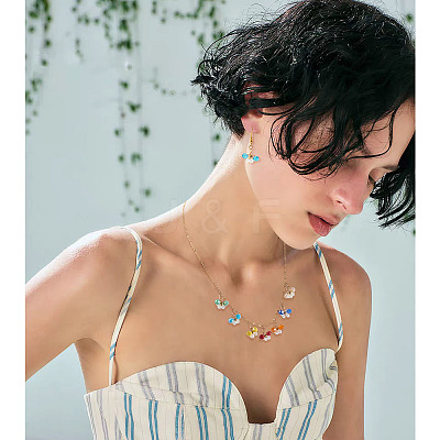 20Pcs 10Colors Glass Beaded Pendants FIND-TA0009-21-1