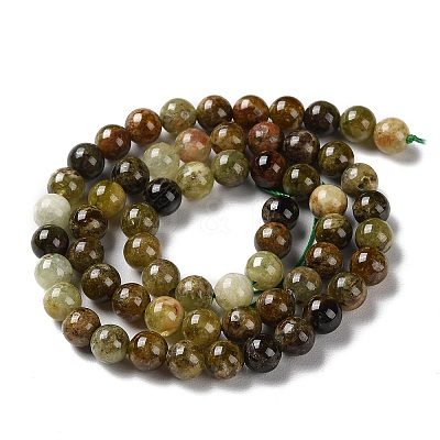 Natural Green Garnet Beads Strands G-Z034-B14-01-1